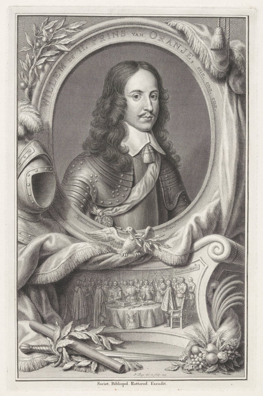Portret van Willem II, prins van Oranje door Pieter Tanjé