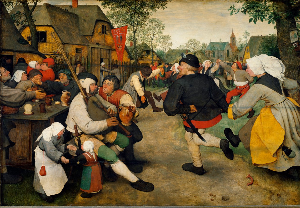 Boerendans. Schilderij door Pieter Bruegel de Oude door Pieter Bruegel the Elder