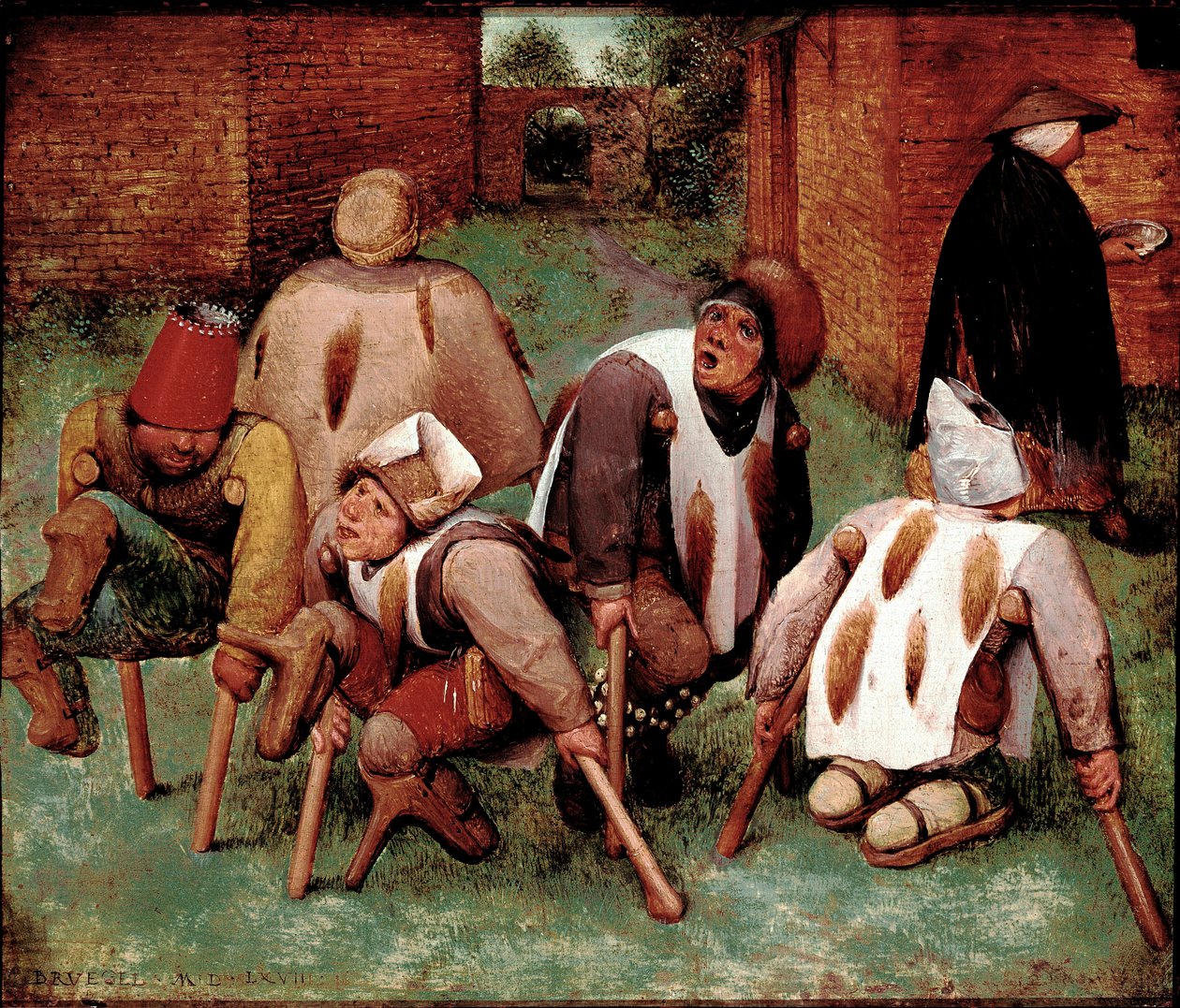 De kreupelen Groep van gehandicapte personages, stumperds. Schilderij door Pieter Bruegel de Oude (1525-1569) 1568 Parijs, Louvre door Pieter Bruegel the Elder