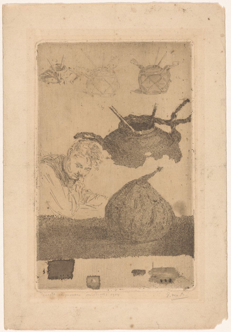 Eerste etsproeven door Pieter Willem van Baarsel (signed by artist)