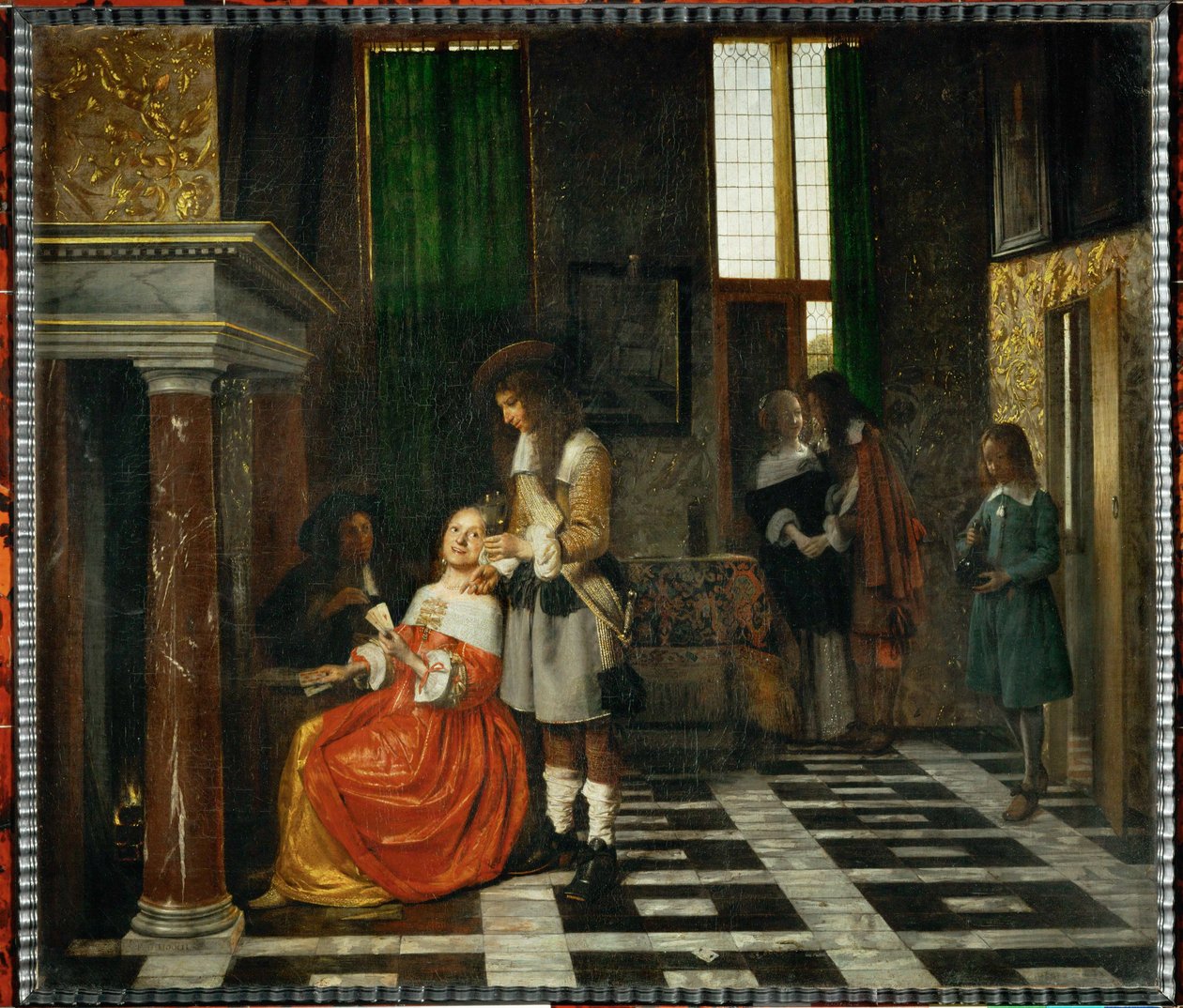 De kaartspelers ... door Pieter de (after) Hooch