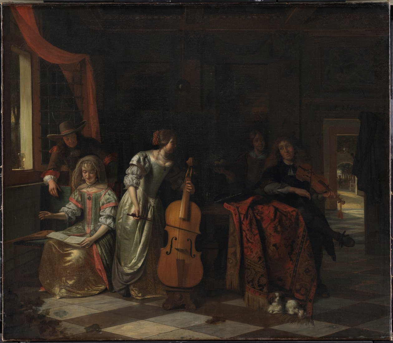 Een muziekgezelschap door Pieter de Hooch