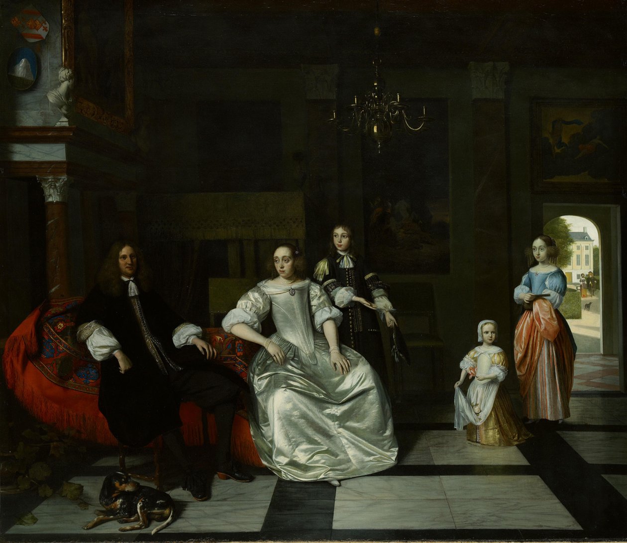 De familie Jacott-Hoppesack door Pieter de Hooch