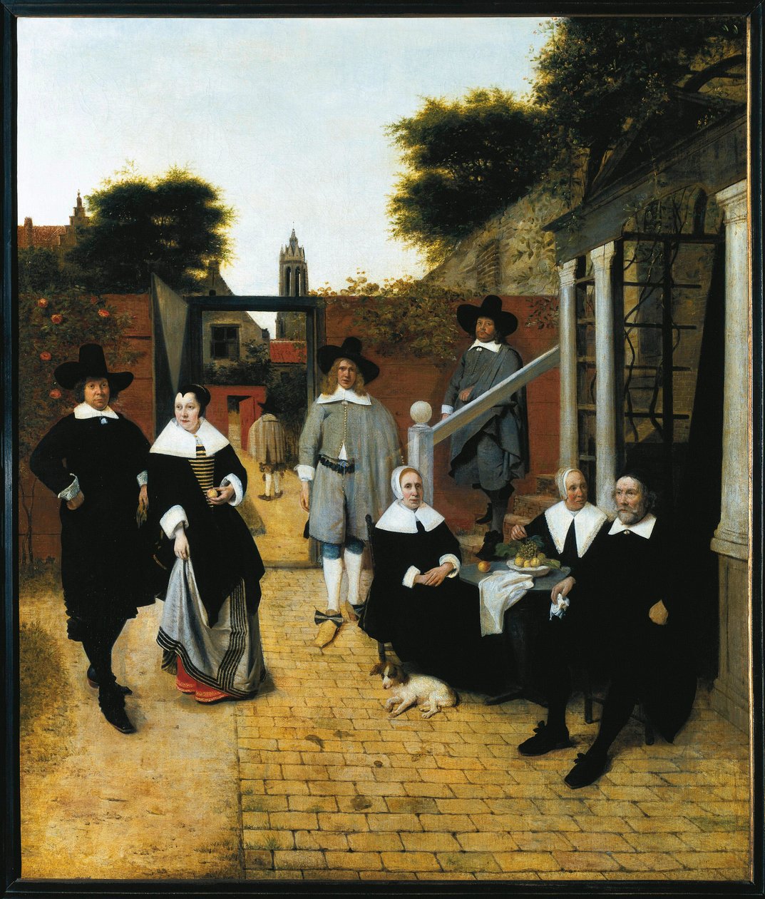 Groepsportret van een burgerfamilie uit Delft (ca. 1662) door Pieter de Hooch
