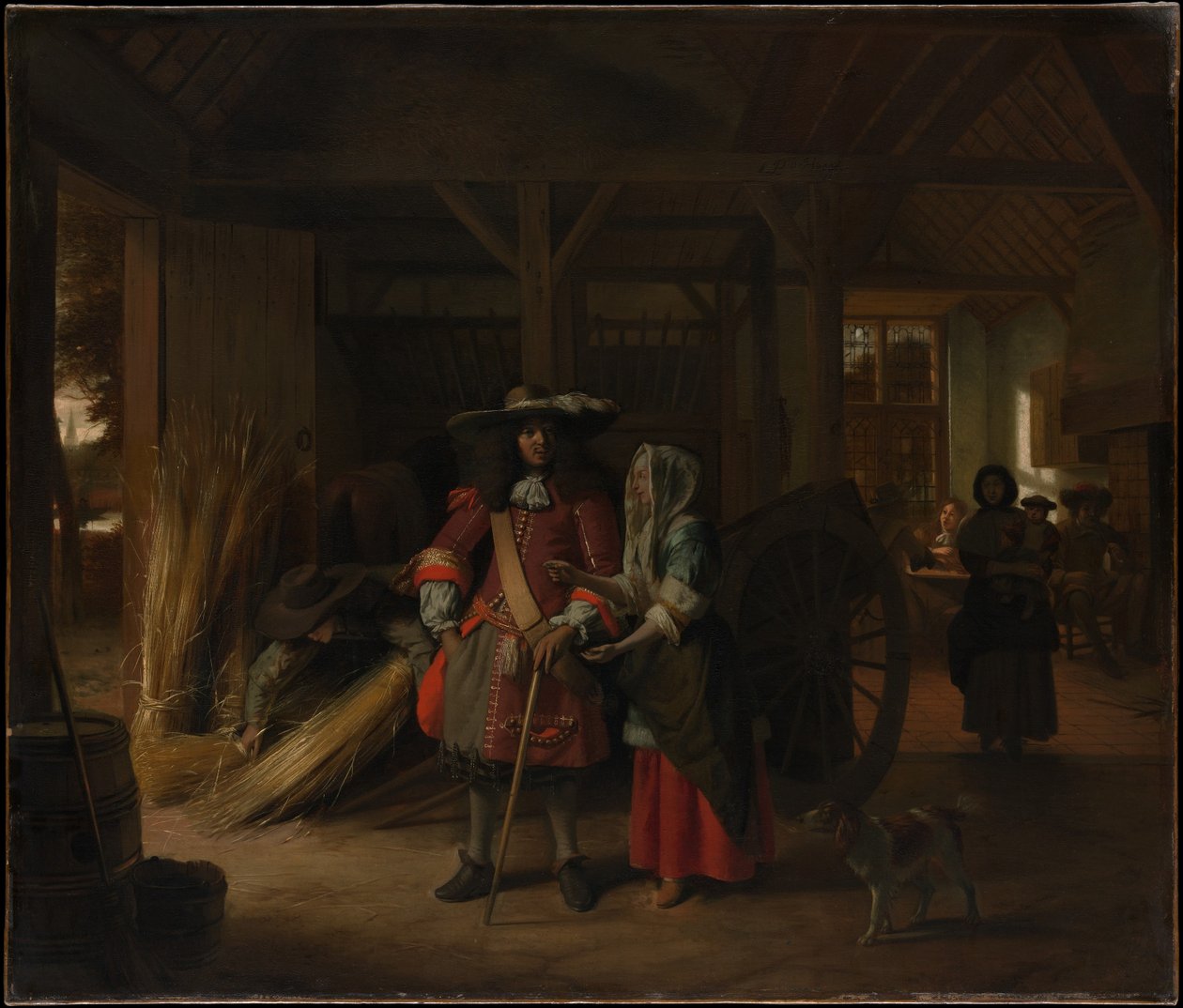 De gastvrouw betalen door Pieter de Hooch