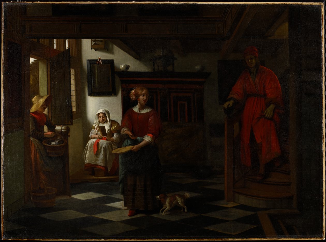 De Aspergeverkoopster, 1675-80 door Pieter de Hooch