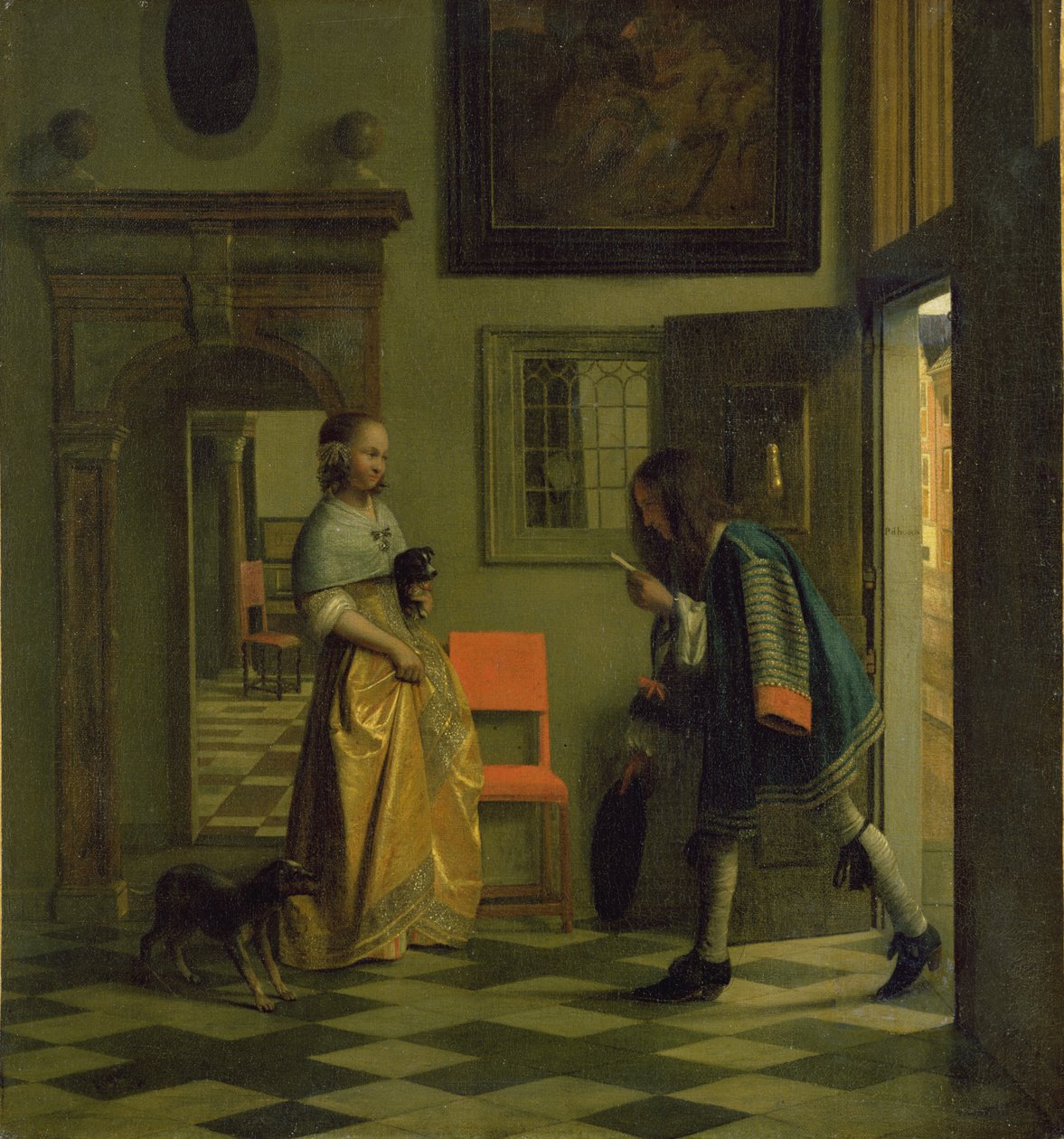 De Boodschapper, c.1669 door Pieter de Hooch
