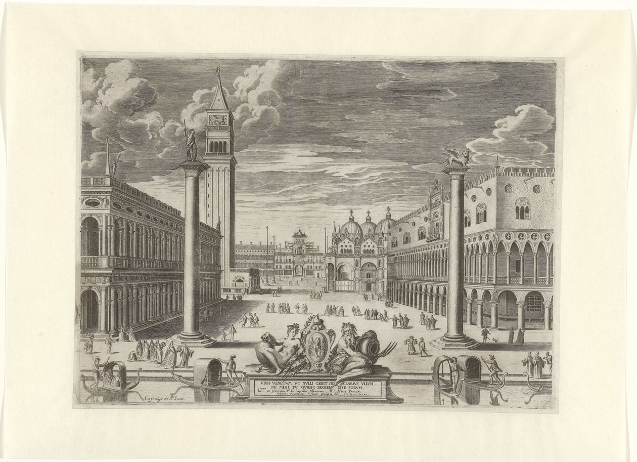 Gezicht op Piazzetta te Venetië, 1585 door Pieter de Jode (I)