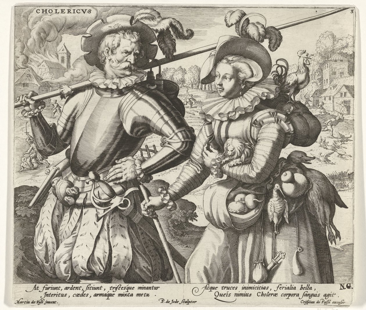 Het cholerisch temperament door Pieter de Jode (I)