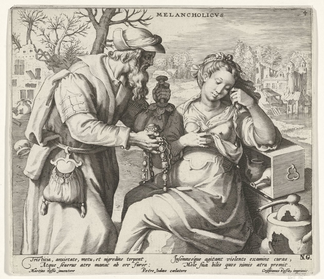 Het melancholisch temperament door Pieter de Jode (I)