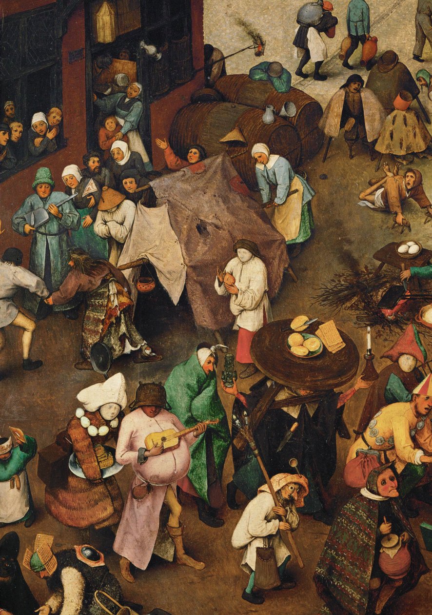 Strijd tussen Carnaval en Vasten ... (olieverf op eikenhout) door Pieter the Elder Bruegel