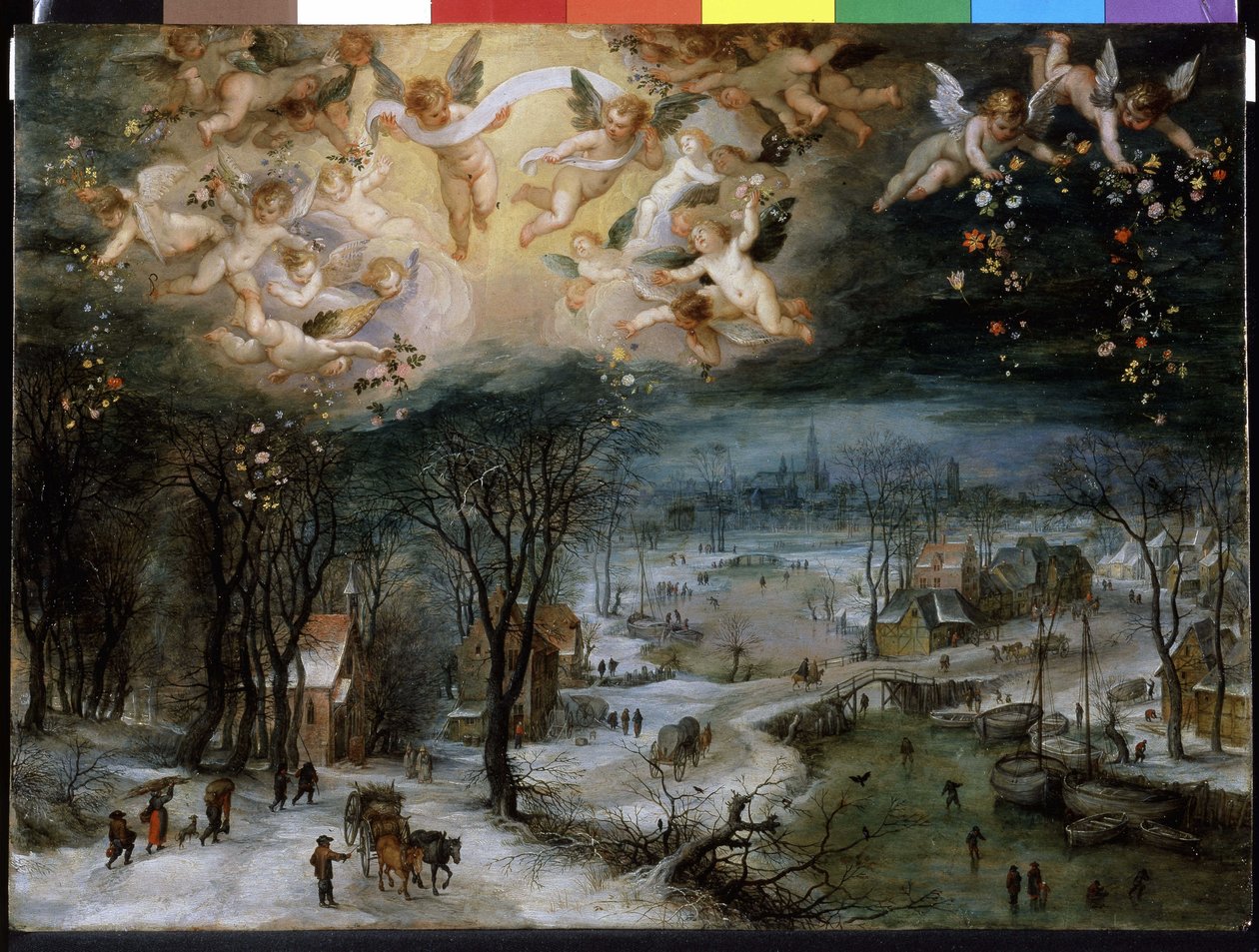 Winterlandschap - door Pieter Bruegel de Oude door Pieter Bruegel the Elder