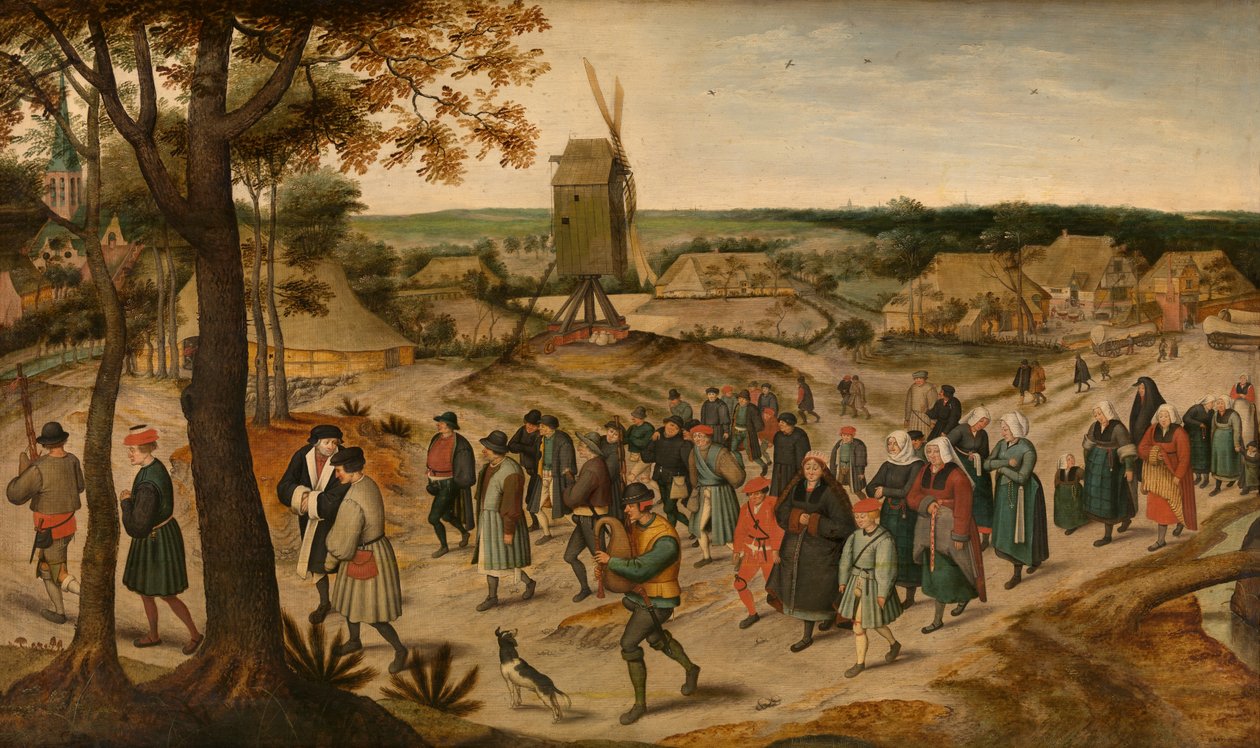Een Huwelijksstoet door Pieter the Younger Brueghel