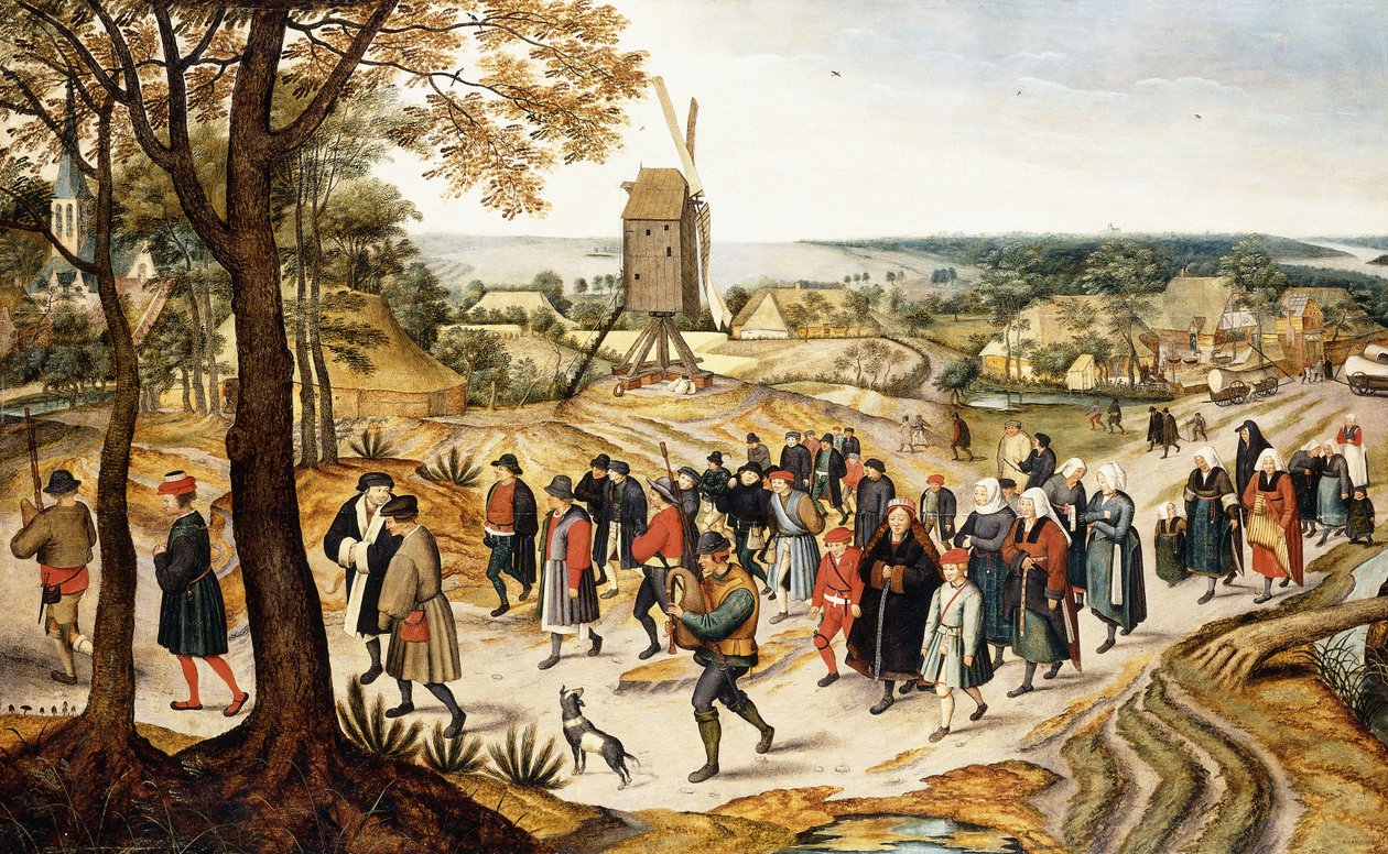 Een huwelijksstoet door Pieter Brueghel the Younger