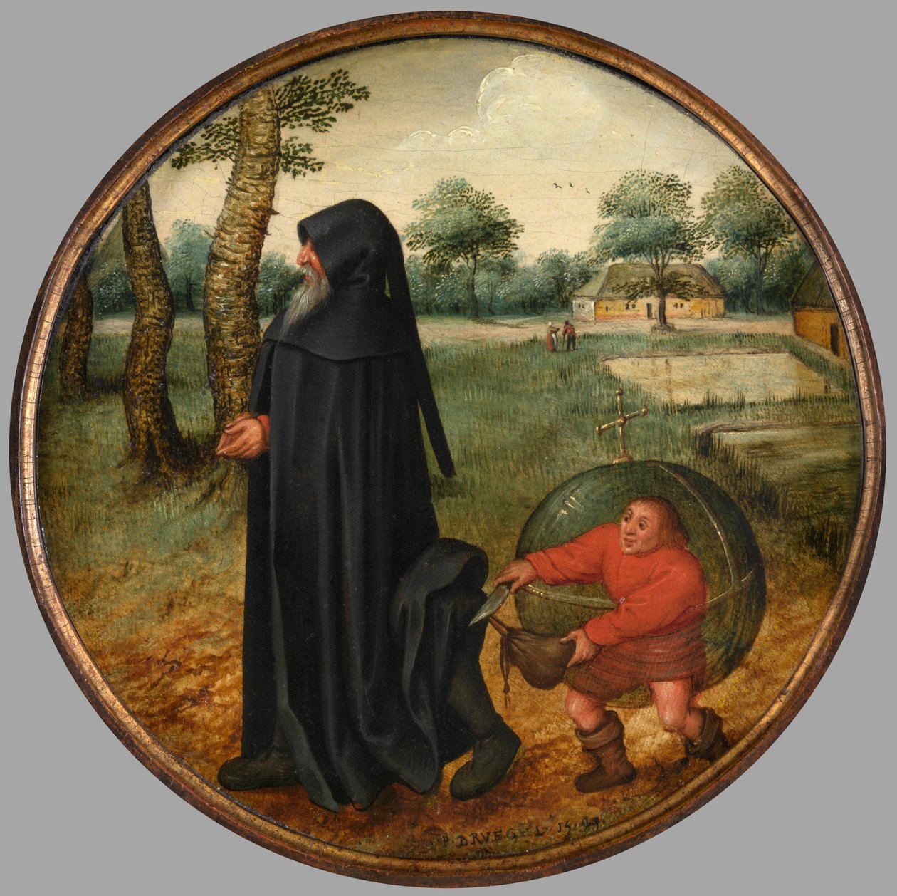 Ik rouw omdat de wereld zo onbetrouwbaar is door Pieter the Younger Brueghel