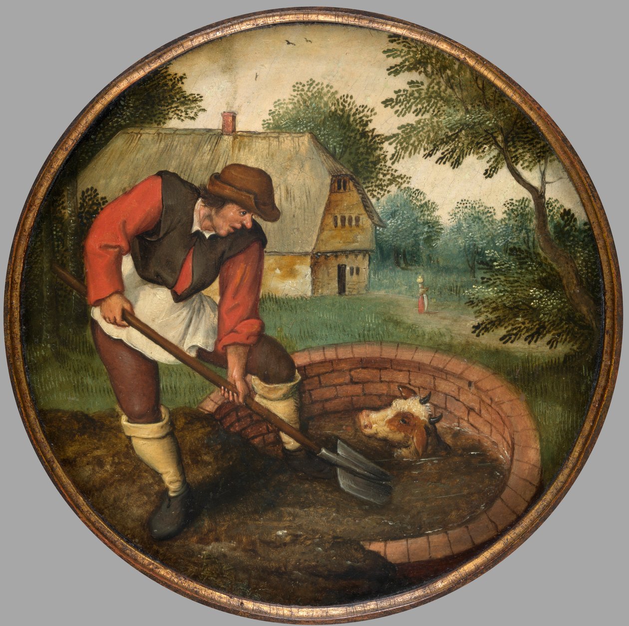 Het is te laat om de put te vullen nadat het kalf is verdronken, c.1594 door Pieter the Younger Brueghel