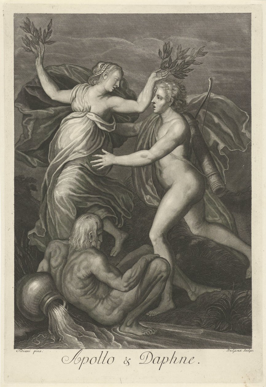 Apollo en Daphne door Pieter van Gunst