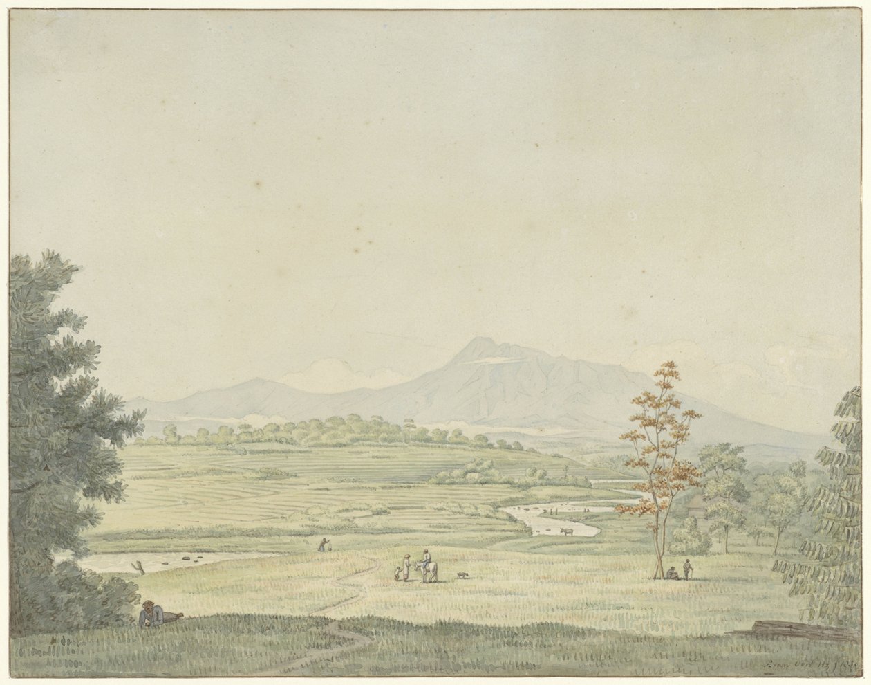 Landschap op Java door Pieter van Oort Hzn
