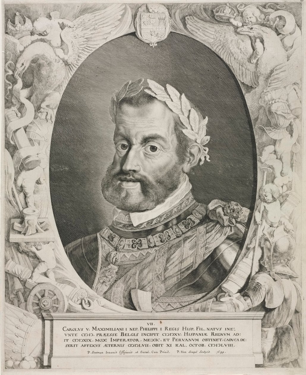 Portret van keizer Karel V door Pieter van Sompel