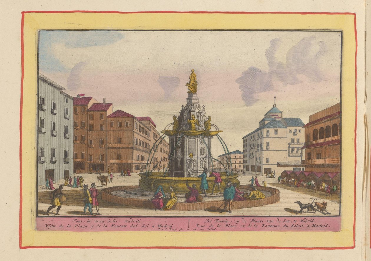 Fontein op het Plaza Puerta del Sol te Madrid door Pieter van den Berge