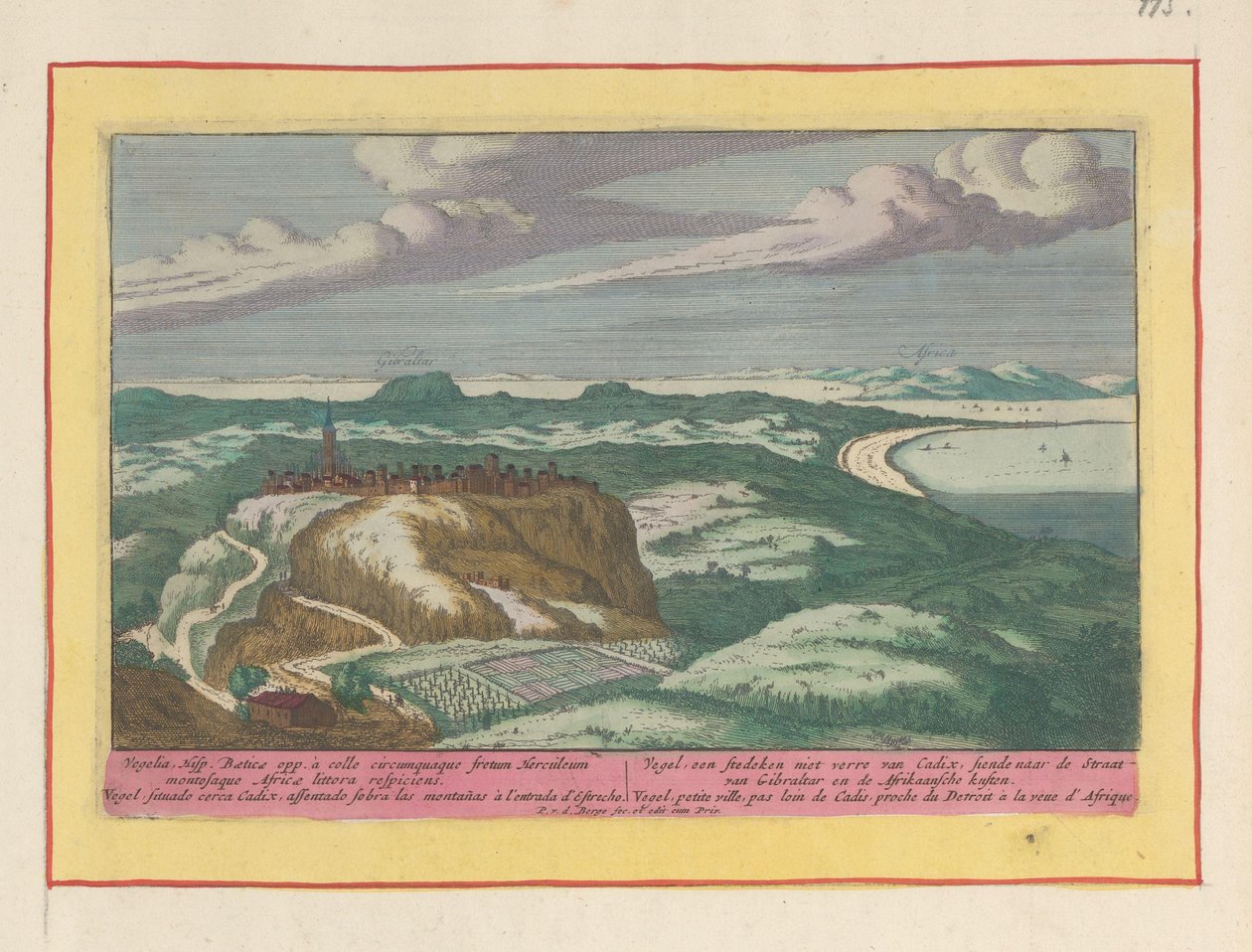 Gezicht op Vejer de la Frontera door Pieter van den Berge