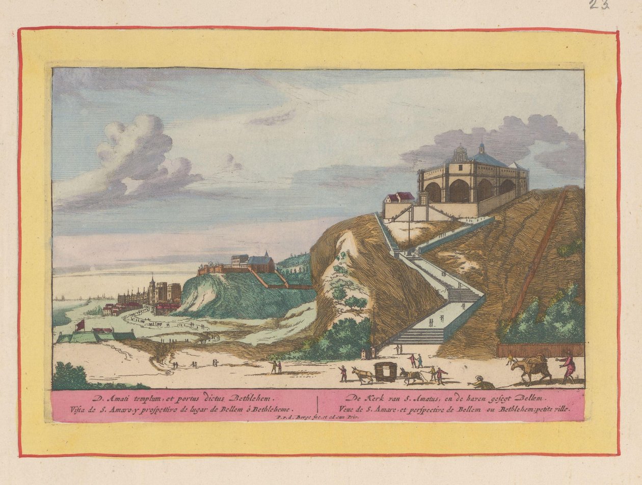 Gezicht op de kerk Santo Amaro bij Lissabon door Pieter van den Berge