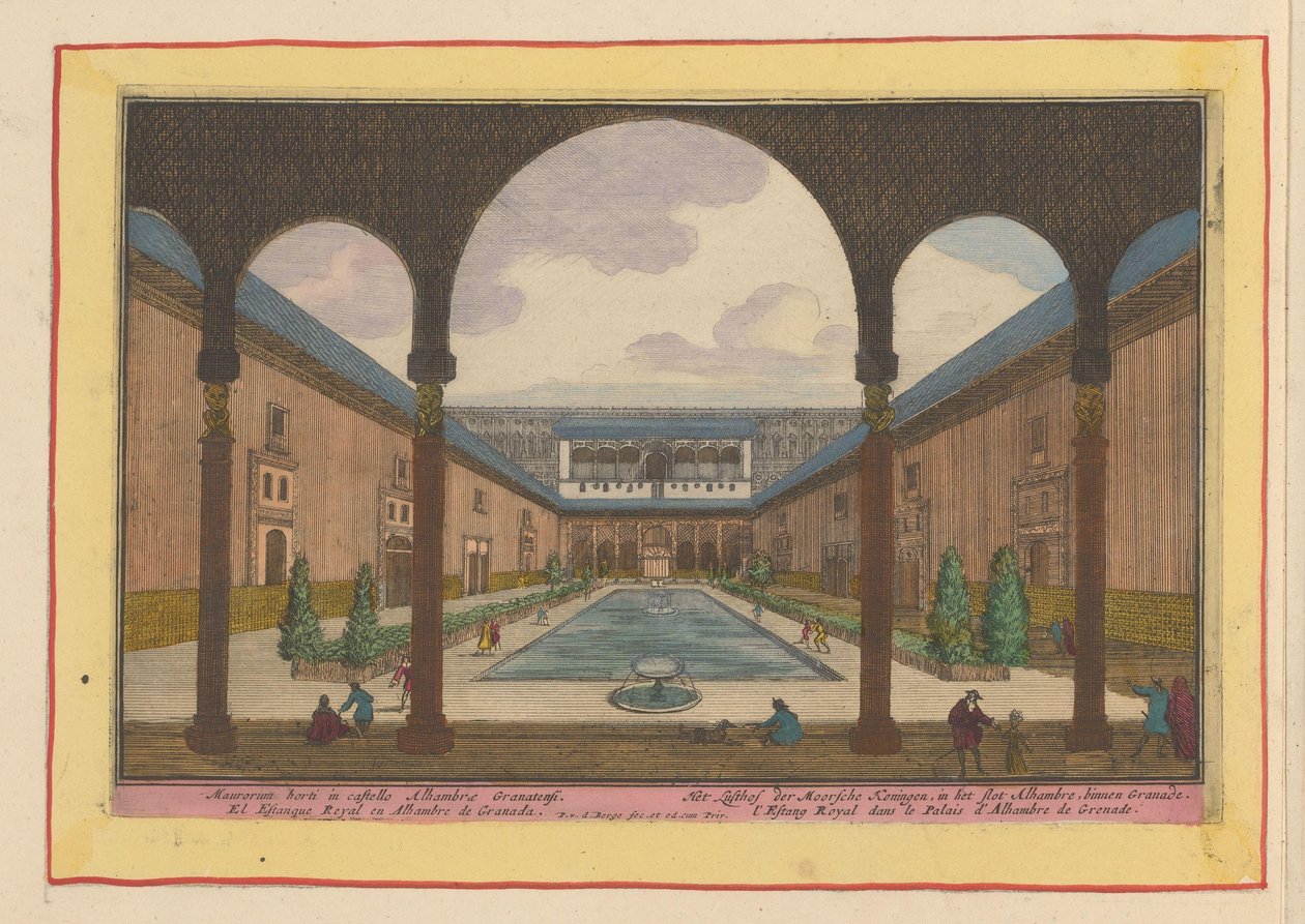 Hof in het Alhambra te Granada door Pieter van den Berge