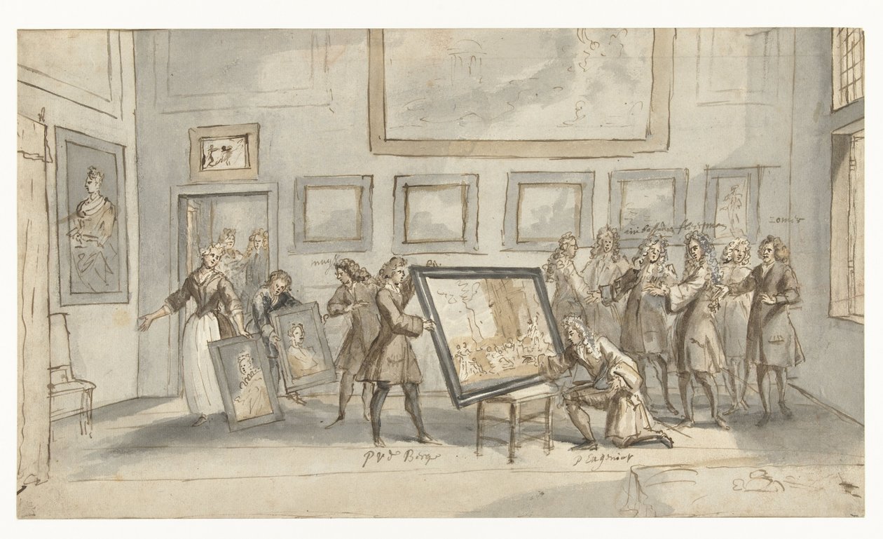 Prins Eugenius van Savoye bij de kunsthandelaar J.P. Zomer door Pieter van den Berge
