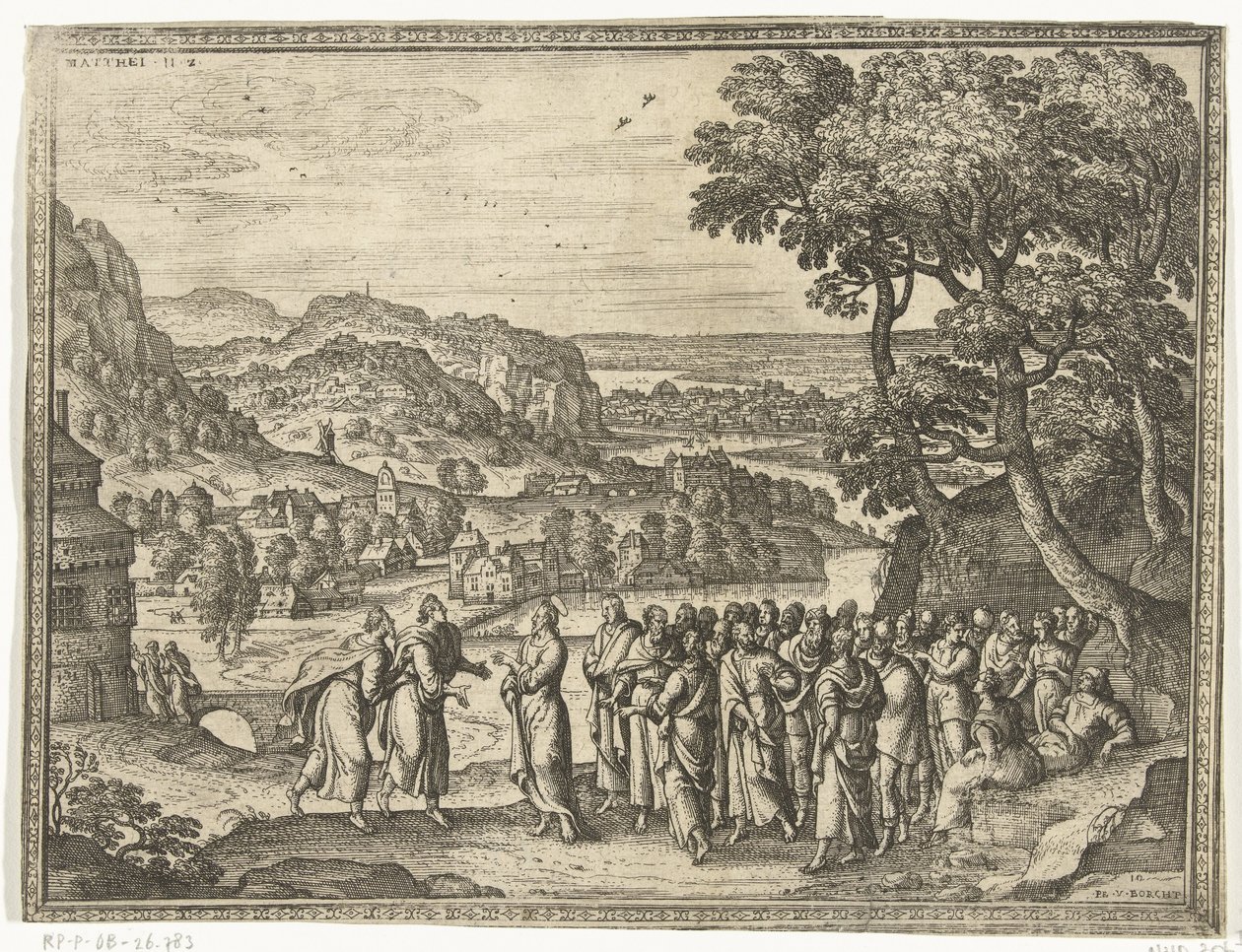 Christus antwoordt de leerlingen van Johannes Beelden en scènes uit de Bijbel (serietitel) door Pieter van der Borcht (I)
