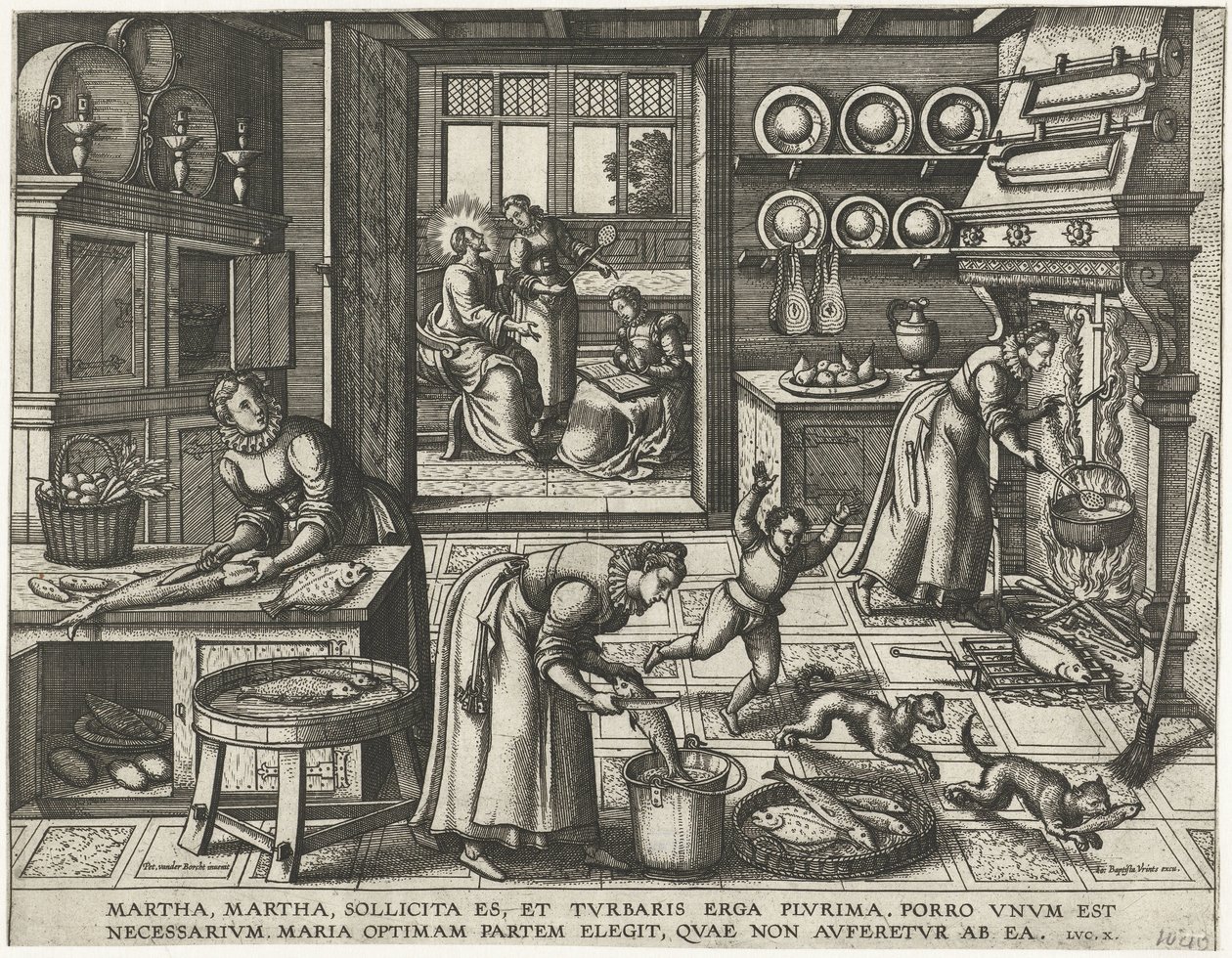 Christus in het huis van Martha en Maria door Pieter van der Borcht (I)