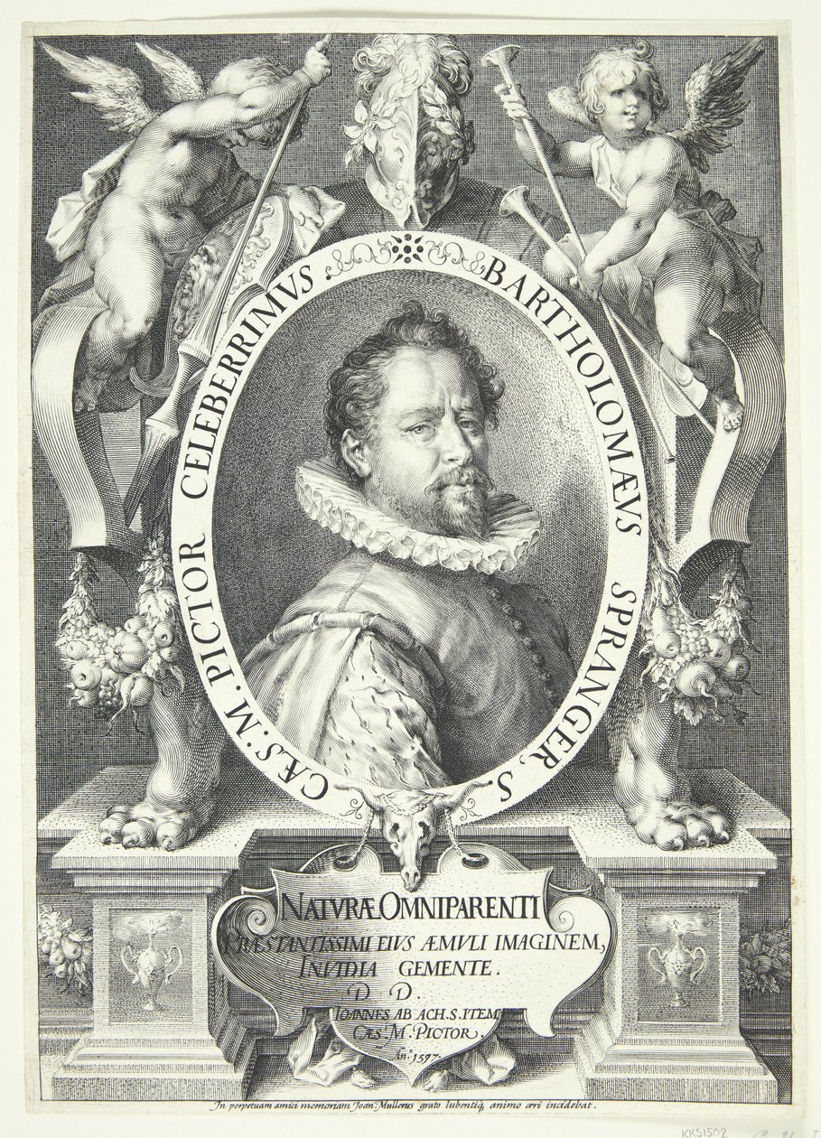 God openbaart zich aan Abraham in de gedaante van een engel, en Abraham reist door Pieter van der Borcht