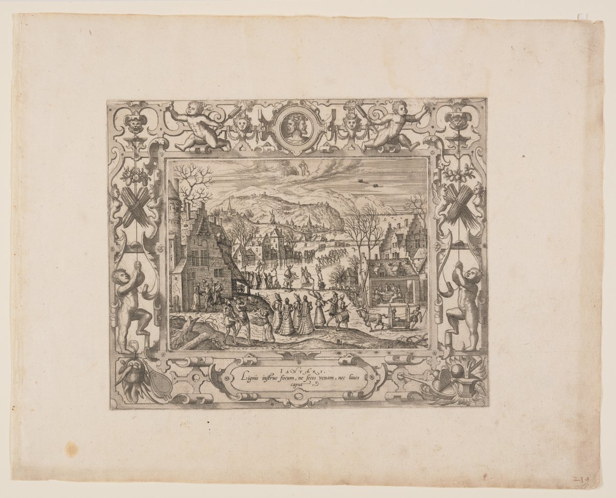Januari, van De Twaalf Maanden door Pieter van der Borcht