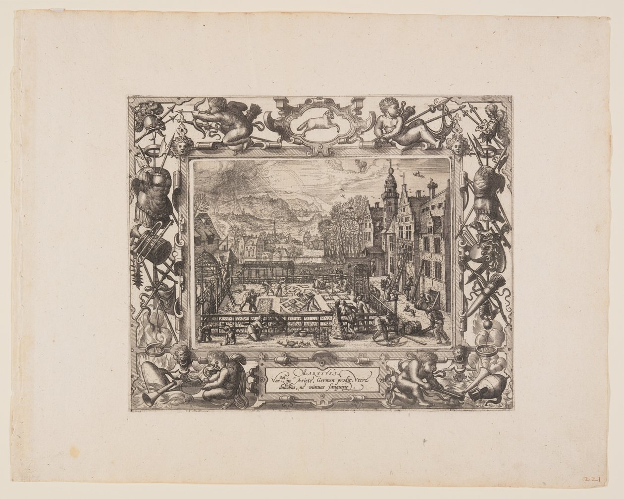 Maart, uit De Twaalf Maanden door Pieter van der Borcht
