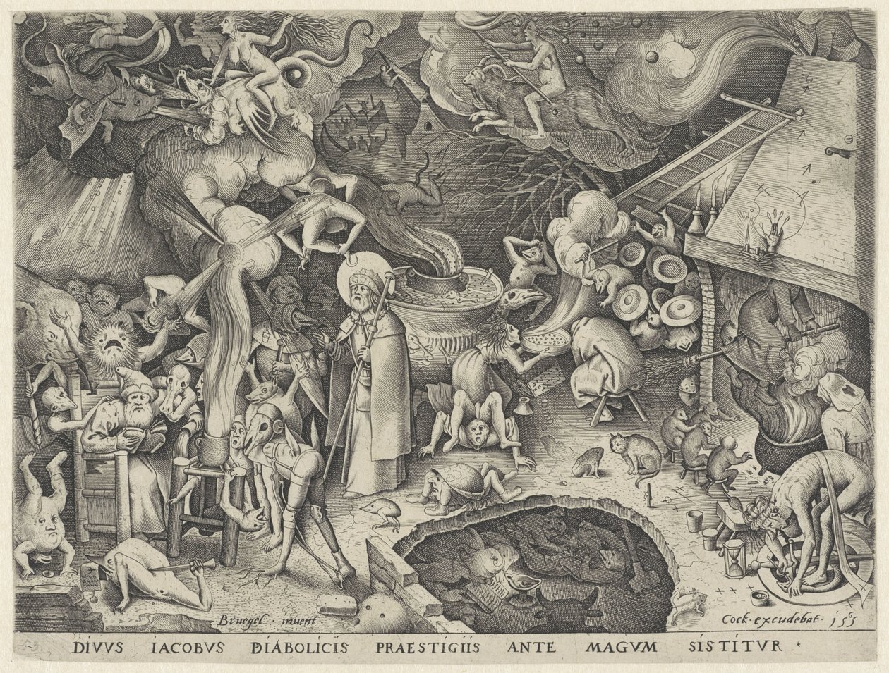 Jakobus de Meerdere ontmoet de magiër Hermogenes door Pieter van der Heyden