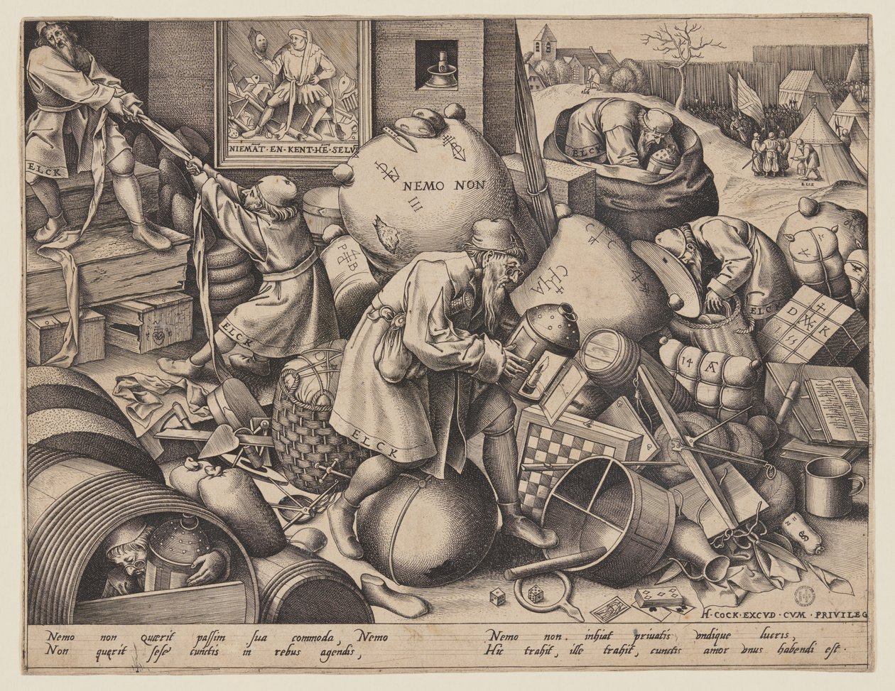 "Nemo Non" (Ieder mens zoekt zijn eigen winst) door Pieter van der Heyden