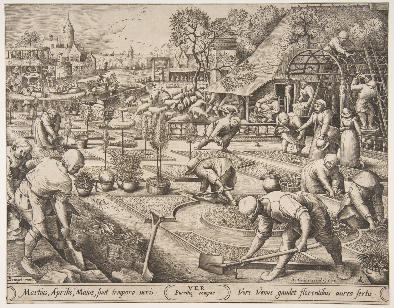 Lente uit De seizoenen, 1570 door Pieter van der Heyden