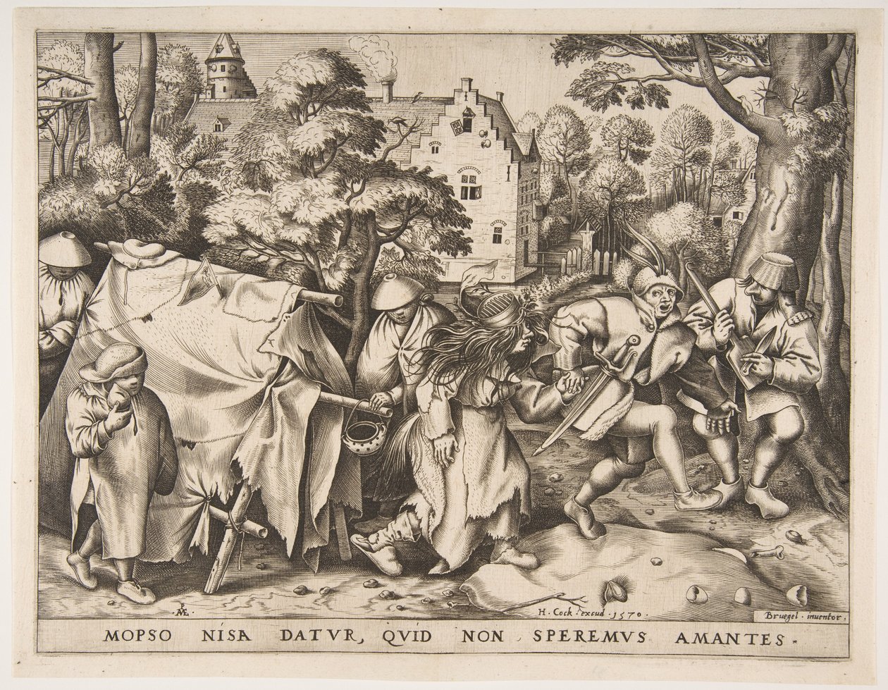 De vuile bruid of het huwelijk van Mopsus en Nisa, 1570 door Pieter van der Heyden