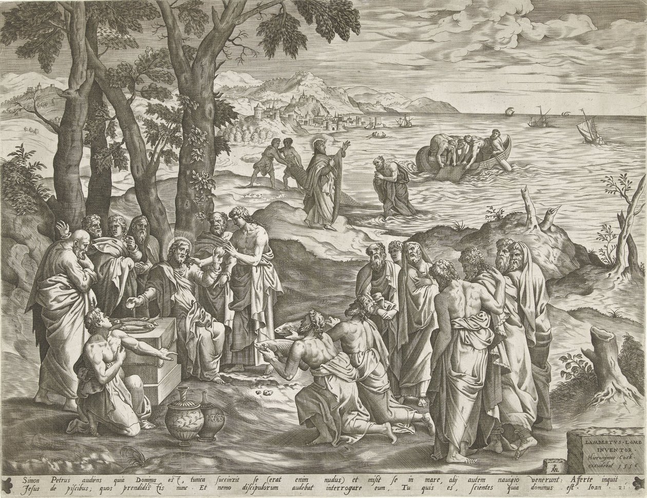 Wonderbare visvangst en wonderbare spijziging door Pieter van der Heyden