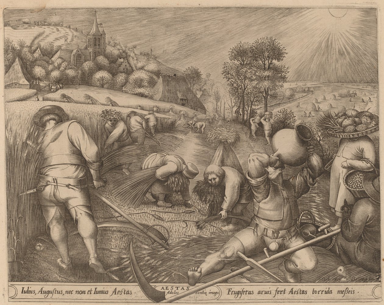 Zomer door Pieter van der Heyden after Pieter Bruegel the Elder