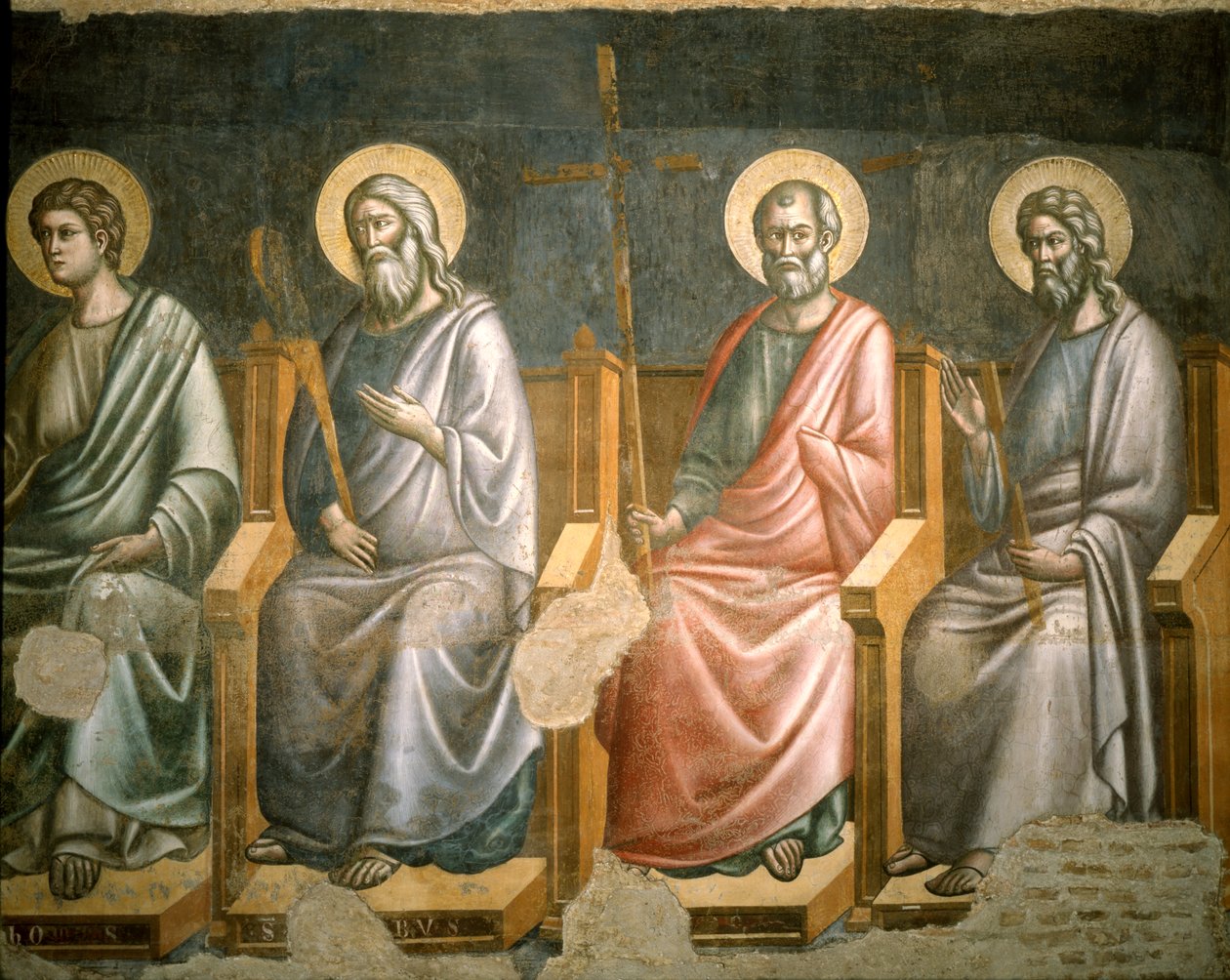 Heiligenfiguren, detail (Laatste Oordeel) door Pietro Cavallini