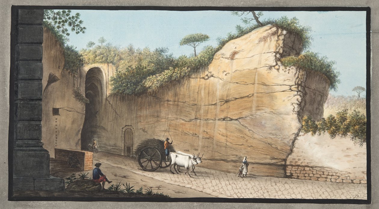 Ingang van de Grotta van Pausilipo, Plaat XVI, uit 