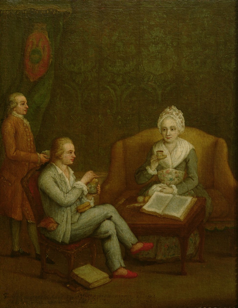 Adriana Giustinian Barbarigo en haar zoon Gerolamo Ascanio, ca. 1776-79 door Pietro Longhi