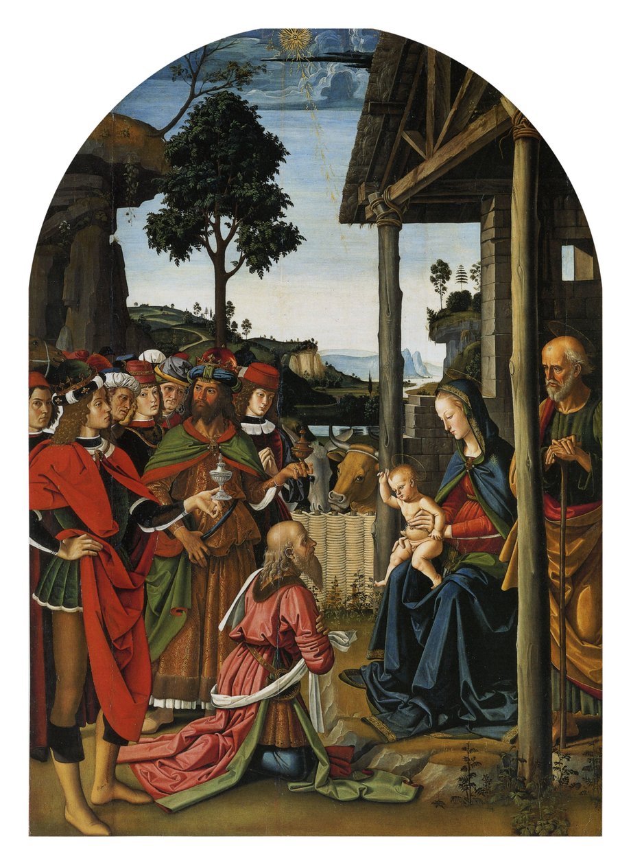 Aanbidding der wijzen door Pietro Perugino