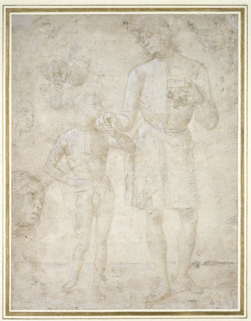 Studies voor Tobias en de engel door Pietro Perugino