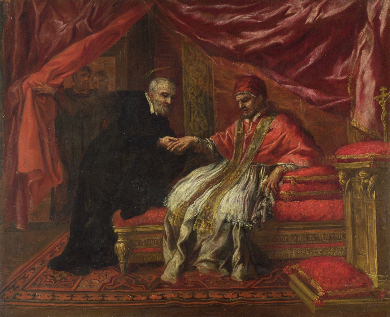 St. Filippo Neri geneest paus Clemente VIII door Pietro da Cortona