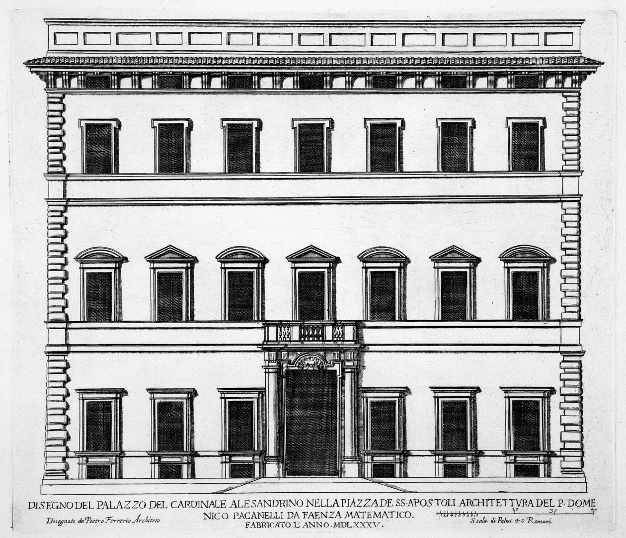 Palazzo van kardinaal Alesandrino, Piazza SS Apostoli, Rome, uit 