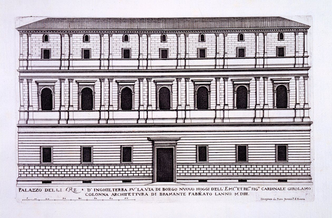 Palazzo van de Koningen van Engeland in de Borgo Nuovo, Rome, uit 