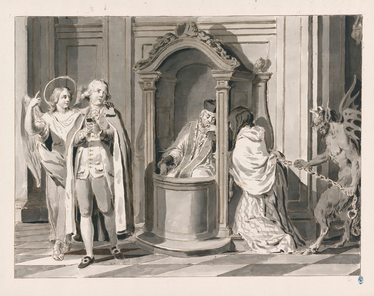 Biecht of Boetedoening uit De Zeven Sacramenten door Pietro Antonio Novelli