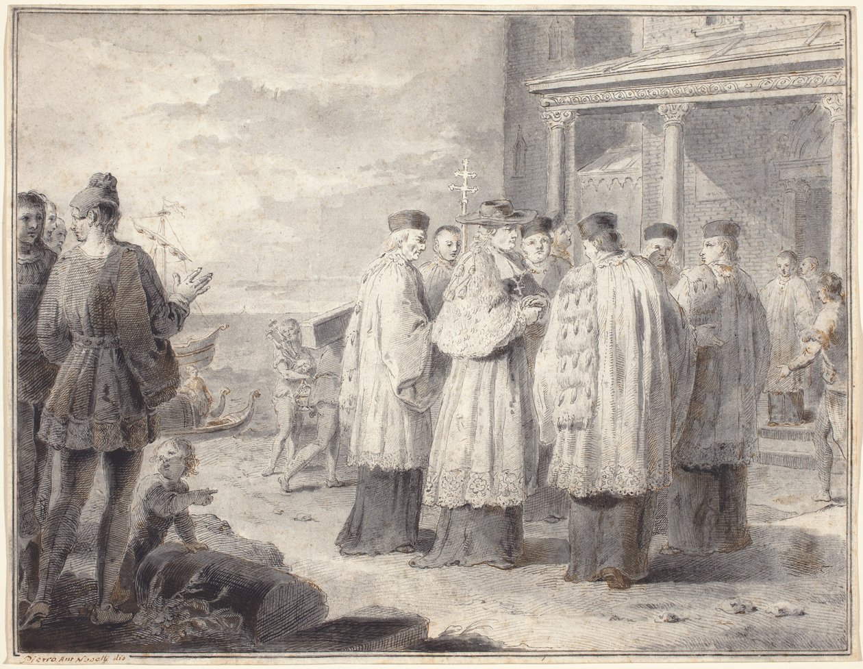 Paulinus, Kardinaal en Patriarch van Aquileia, Verplaatst Zijn Zetel naar Grado door Pietro Antonio Novelli