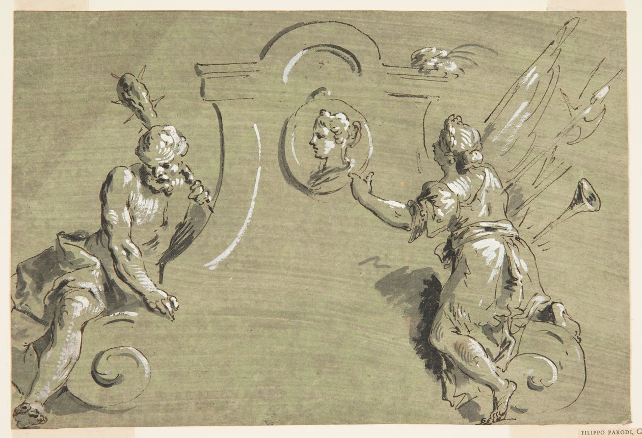 Project voor een deel van een geschilderde decoratie door Pietro Antonio Novelli